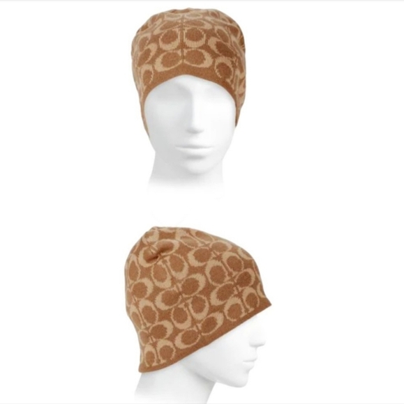 Coach Signature Beanie Hat & Scarf Boxed Gift Set - Khaki /Brown / Tan NWT! - Picture 5 of 7